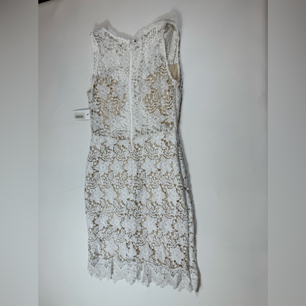 NWT Soieblu white lace dress with beige cutouts women’s size small (bin P) - Picture 9 of 11